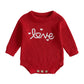 Adobabirl My First Valentines Day Baby Outfit Girl Boy Knit Sweater Bubble Romper Long Sleeve Jumpsuit Fall Winter Outfit (F Lov