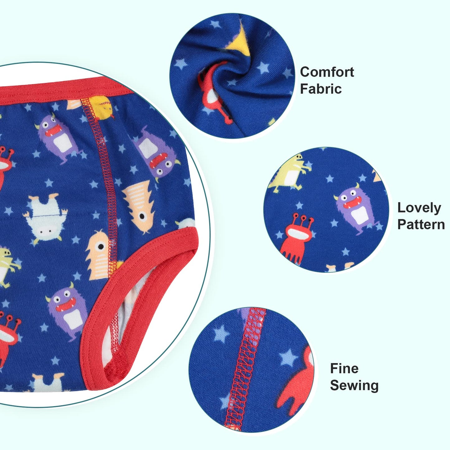 Moomoo Baby Training Underwear For Boys And Girls Absorbent Toddler Training Pants Cotton Washable And Reusable 2T-7T 8 Packs