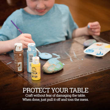 Clear Disposable Placemats For Baby, Toddler, Kids, Adults - Sticky Transparent Table Mat - Adhesive Table Topper Solutions For