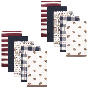 Hudson Baby Unisex Baby Quilted Burp Cloths, Football, One Size