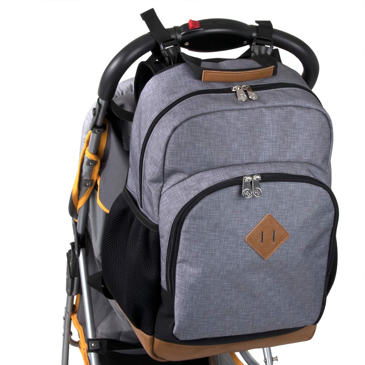 Fisher-Price Fastfinder Multipocket Grey Diaper Bag Backpack With Changing Pad And Stroller Straps (Grey)