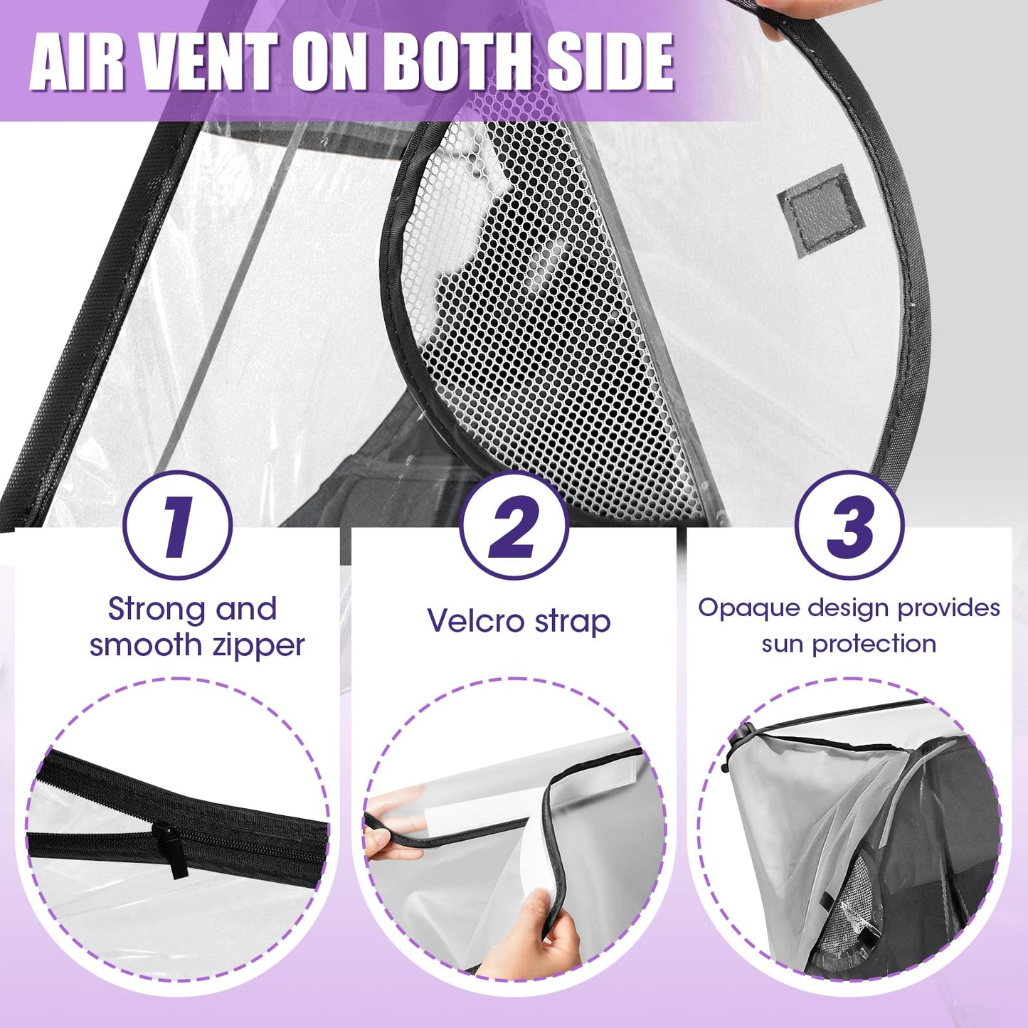 Stroller Rain Cover Compatible With Bob Gear Duallie Strollers, Weatherproof, Protect From Sun Dust Snow