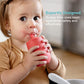 Ezpz Mini Cup + Straw Training System - 9 Months+ (Coral) - 100% Silicone Training Cup For Infants + Toddlers - Designed By A Pe