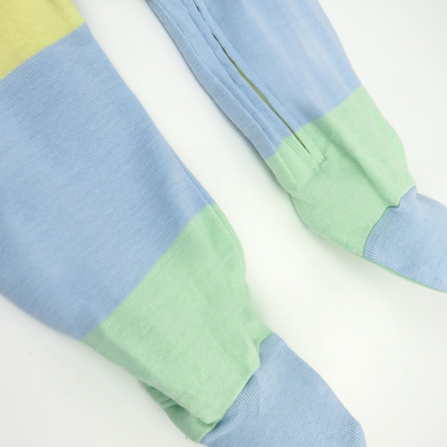 Honestbaby Baby Celebration Sleep & Play Footed One-Piece Pajama Sleeper 100% Organic Cotton, Easter Stripe Blue