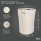 Parker Baby Co. Nursery Laundry Hamper - Large Felt Storage Basket And Baby Hamper For Nursery (White)