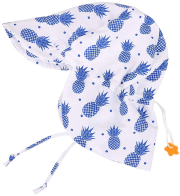Simplikids Toddler Beach Hat Upf 50+ Uv Ray Sun Protection Newborn Hat W/Neck Flap Baby Sun Hat For Baby,Pineapple,0-12 Months