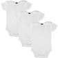 Baby Cotton Onesies White Undershirts Bodysuits 3 Pack By Little Pipers (03 Months, White Short Sleeves)