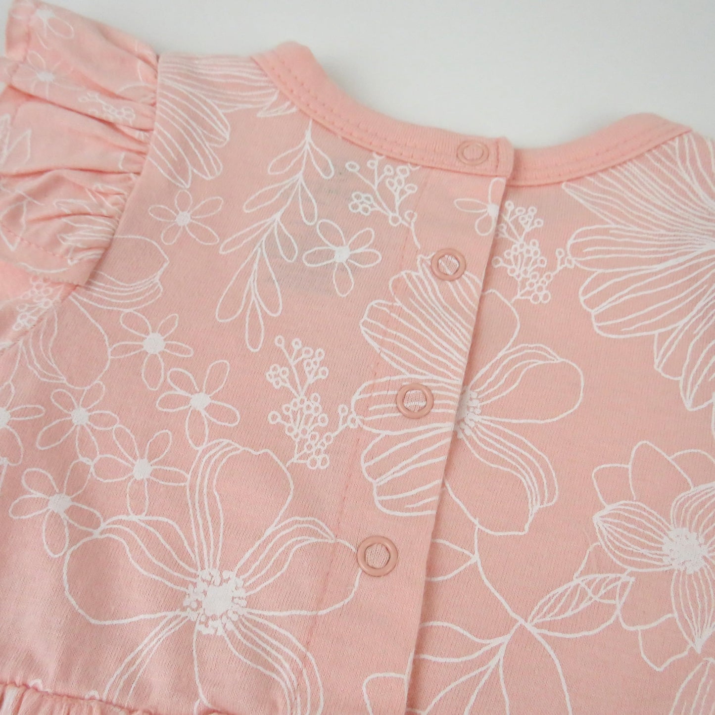 Honestbaby 2 Piece Bubble Romper & Headband Set,Girl,Sketchy Floral Dusty Pink,0-3 Months