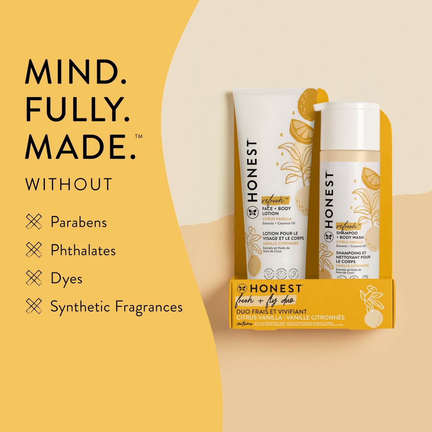 The Honest Company 2-In-1 Cleansing Shampoo + Body Wash And Face + Lotion Bundle  Gentle For Baby  Naturally Derived  Citrus Van