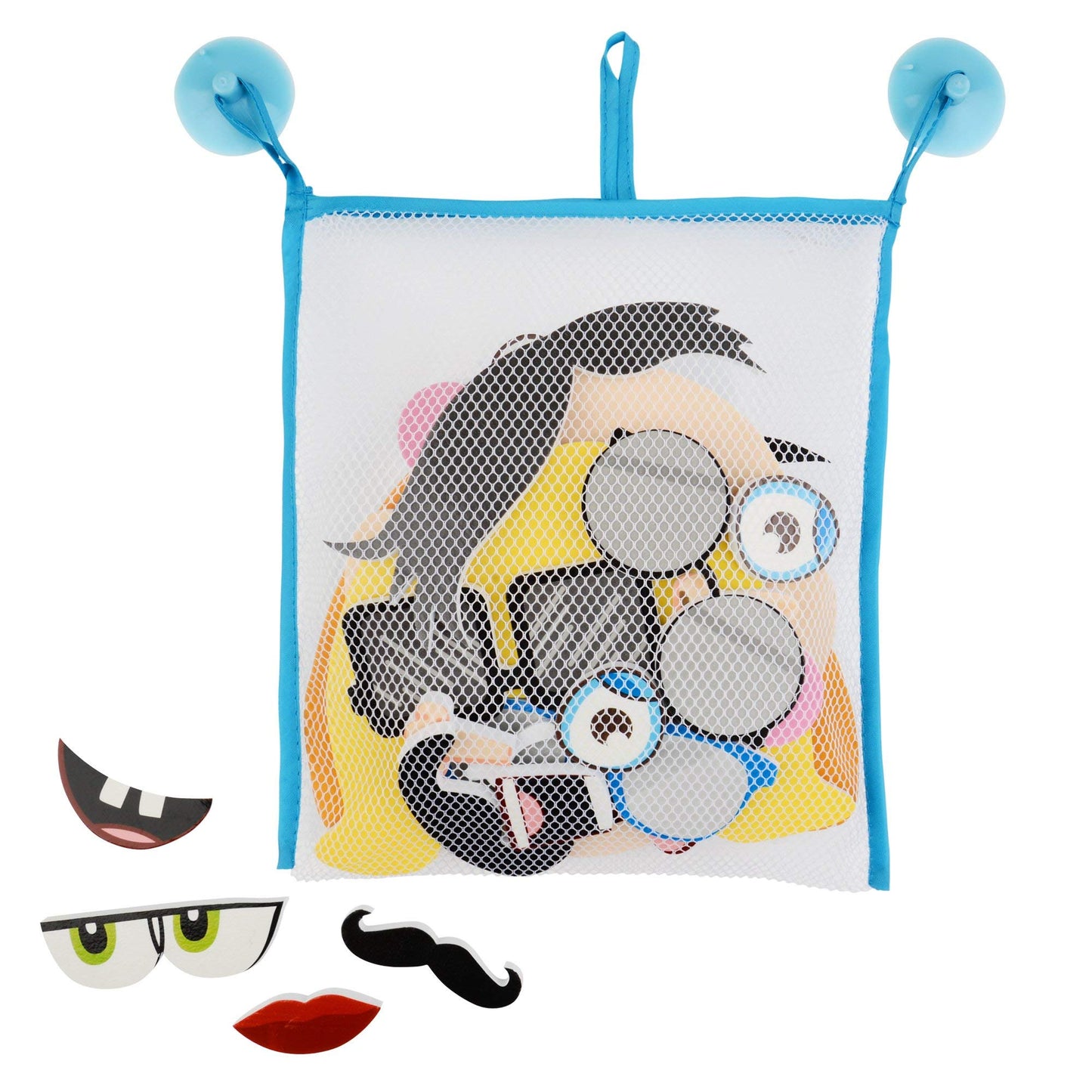 Buddy & Barney Silly Faces Bath Stickers, Hilarious Facial Expressions Foam Stickers Bath Toy for Children 3+, Pack of 37 Reusab