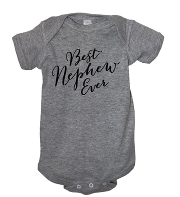It'S Your Day Clothing Best Nephew Ever One-Piece Bodysuit, 6 M, Heather Gray