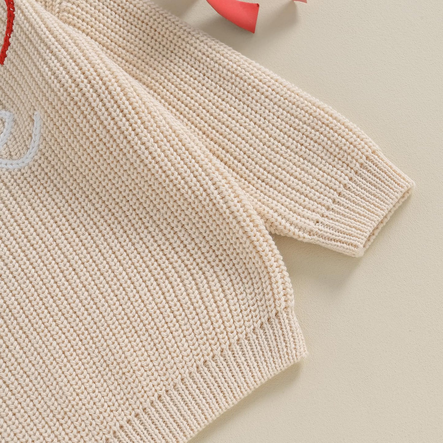Baby Girl Valentines Day Outfit Love Heart Sweet Long Sleeve Sweater Tshirt Crewneck Tops Fall Winter Clothes (C-Khaki, 9-12 Mon