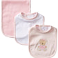 Little Me Baby Girls' 3 Piece Bib And Burp Set, Bear, Pink/Multi, One Size