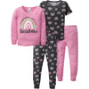 Gerberbaby Girlstoddler Snug Fit 4-Piece Pajama Setpurple Rainbow12 Months