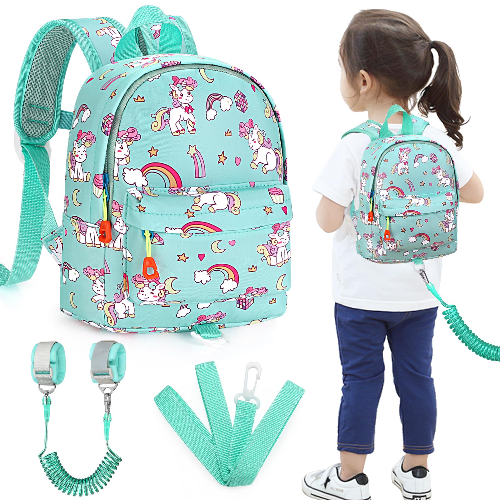 Accmor Toddler Backpack Leash, Cute Baby Backpacks With Anti Lost Wrist Link, Mini Kids Backpack Harness Leash For Outdoor Trave