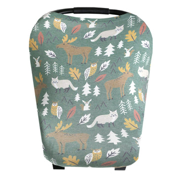 Baby Car Seat Cover Canopy And Nursing Cover Multi-Use Stretchy 5 In 1 Gift 'Atwood ' By Copper Pearl