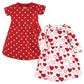 Hudson Baby Infant And Toddler Girl Cotton Dresses, Red Pink Hearts, 9-12 Months