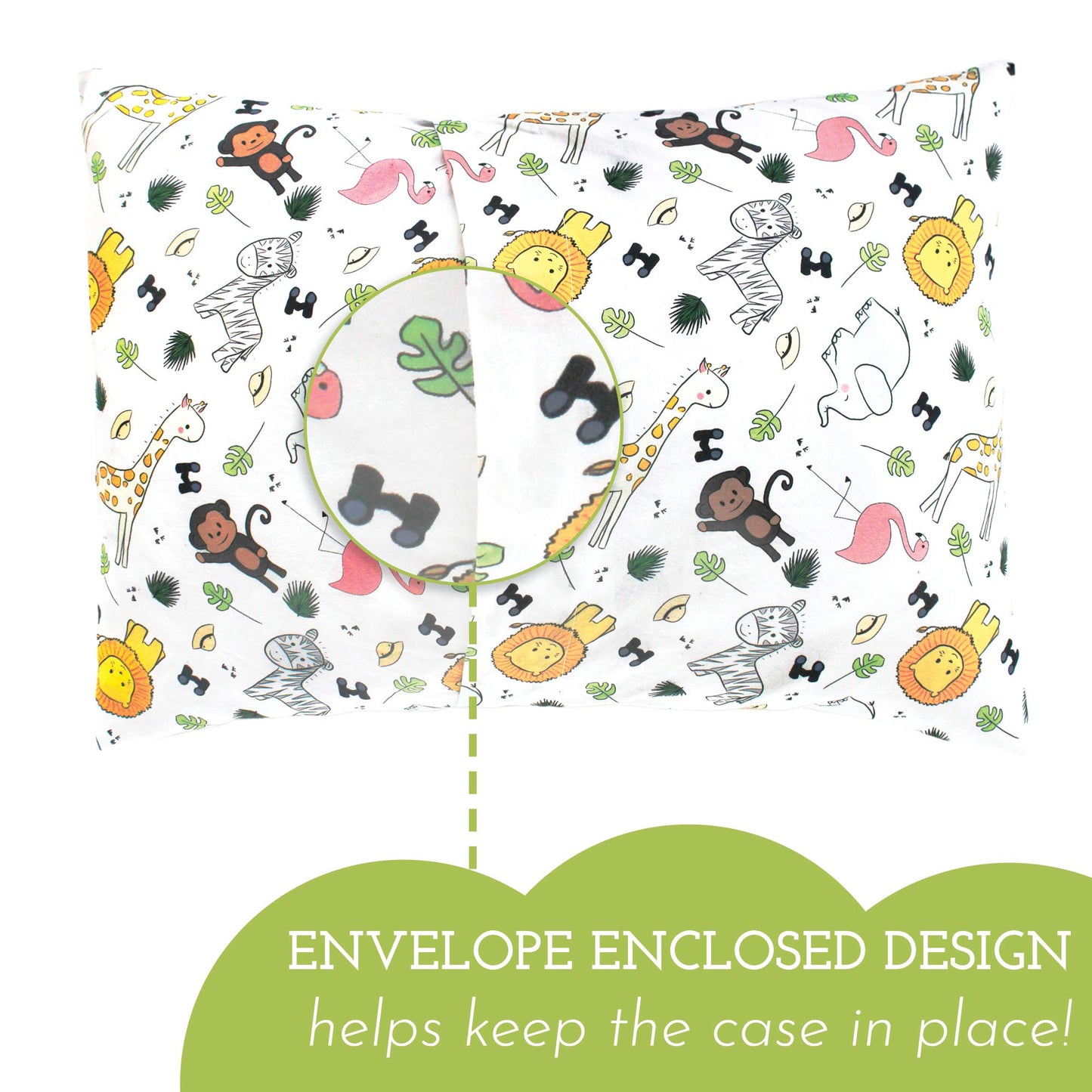 Little Sleepy Head Youth Pillow Case - 100% Made Cotton & Hypoallergenic Pillow Case - Snug Fit Envelope Pillowcase Enclosure -