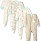 Gerber Unisex Baby 4 Pack Sleep 'N Play Footie Elephants 6-9 Months