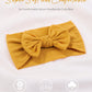 Jollybows 3Pcs Baby Nylon Headbands Hairbands Hair Bow Elastics For Baby Girls Newborn Infant Toddlers Kids (6-Khaki+Mustard+Leo