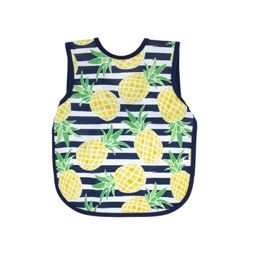 Bapronbaby Pineapple Stripes Bapron - No Neck Tie Safer Bib For Baby & Toddler - Soft Waterproof Stain Resistant - Machine Washa
