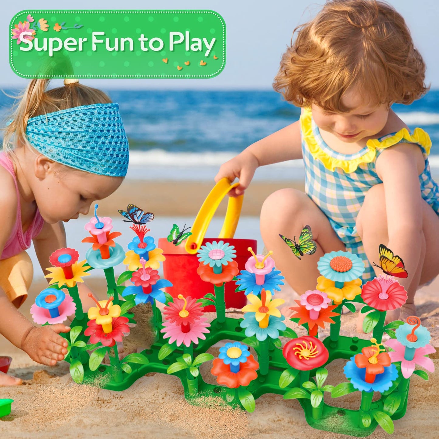 YEEBAY Flower Garden Building Toys for Girls Age 3, 4, 5, 6, 7 Year Old - STEM Gardening Toys for Kids - Stacking Game for Toddl