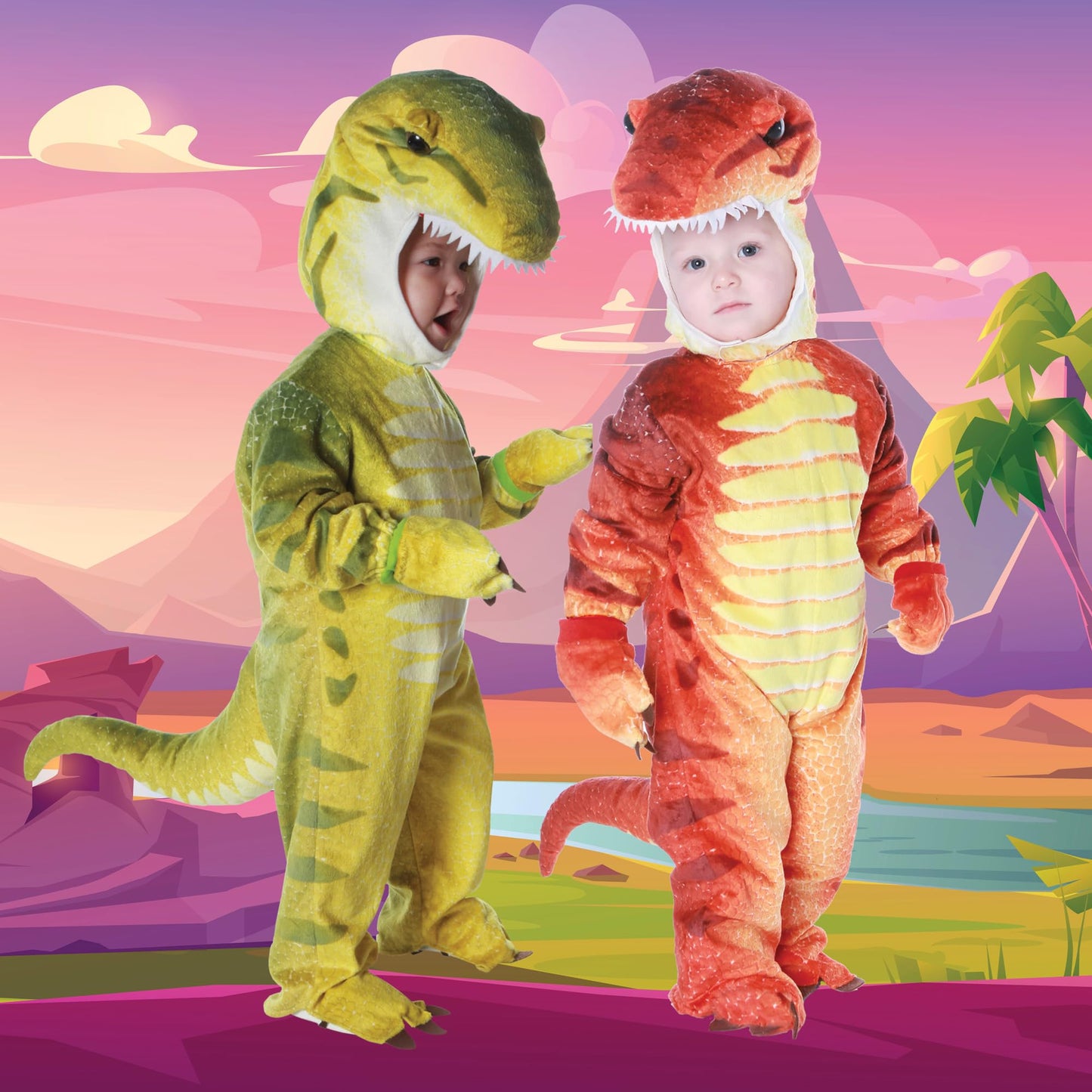 Underwraps Costumes Baby'S T-Rex Costume Jumpsuit, Rust, Small (6-12 Months)
