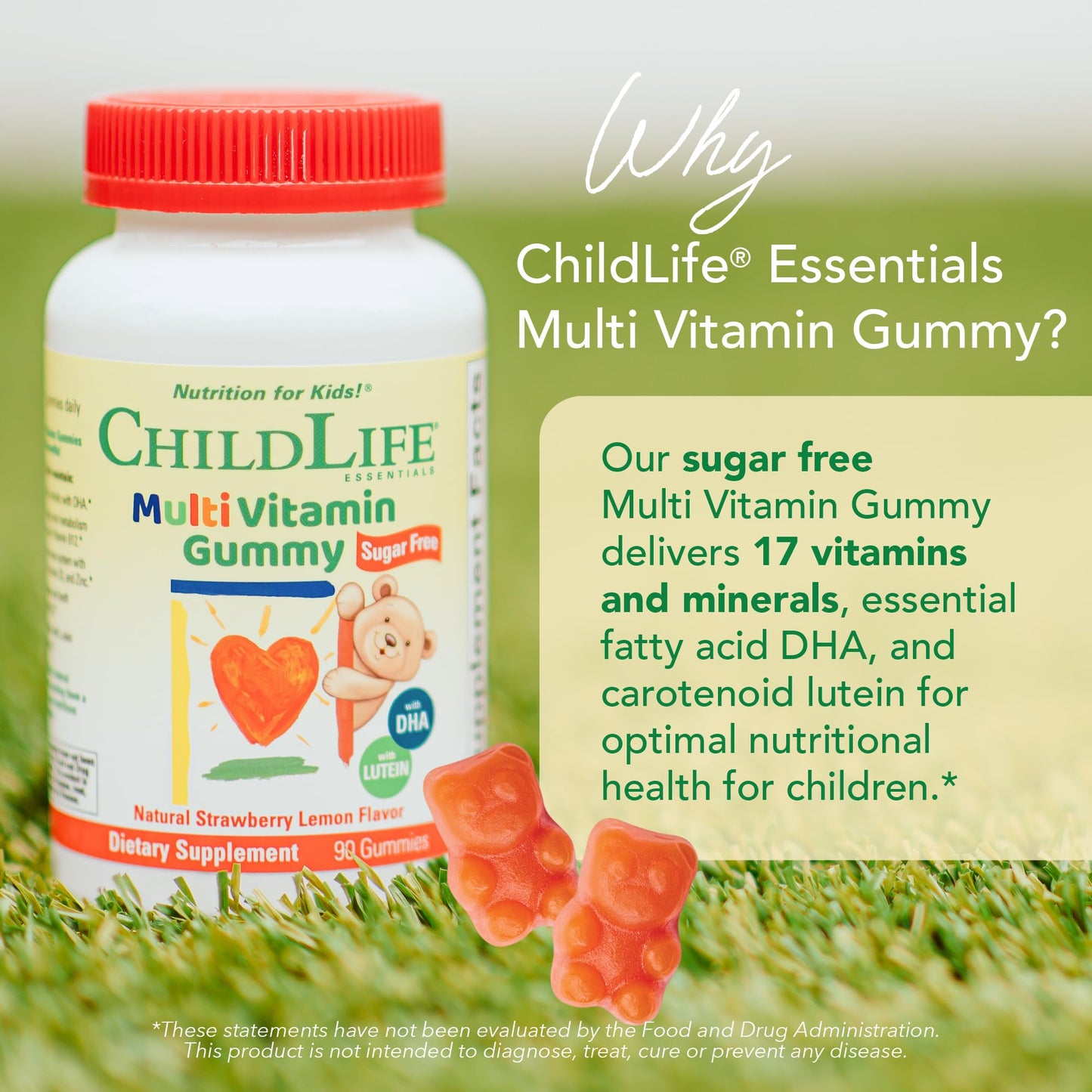 Childlife Essentials Multivitamin Gummies For Kids - Children'S Vitamins, Kids Multivitamins With Dha, Sugar Free - Natural Stra