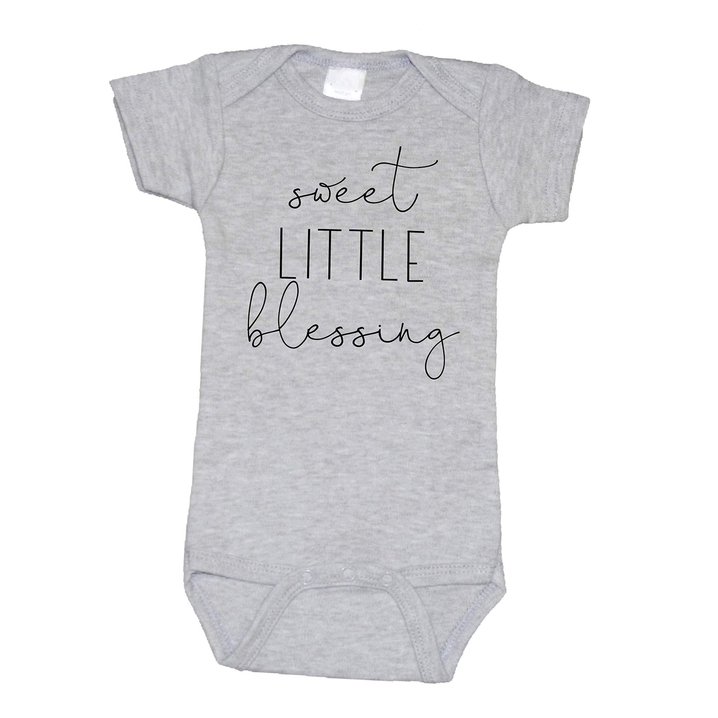 Bump And Beyond Designs Baby Girls Surprise Pregnancy Announcement For Grandparents Little Blessing Leotard Heather Grey, 0-3 Mo