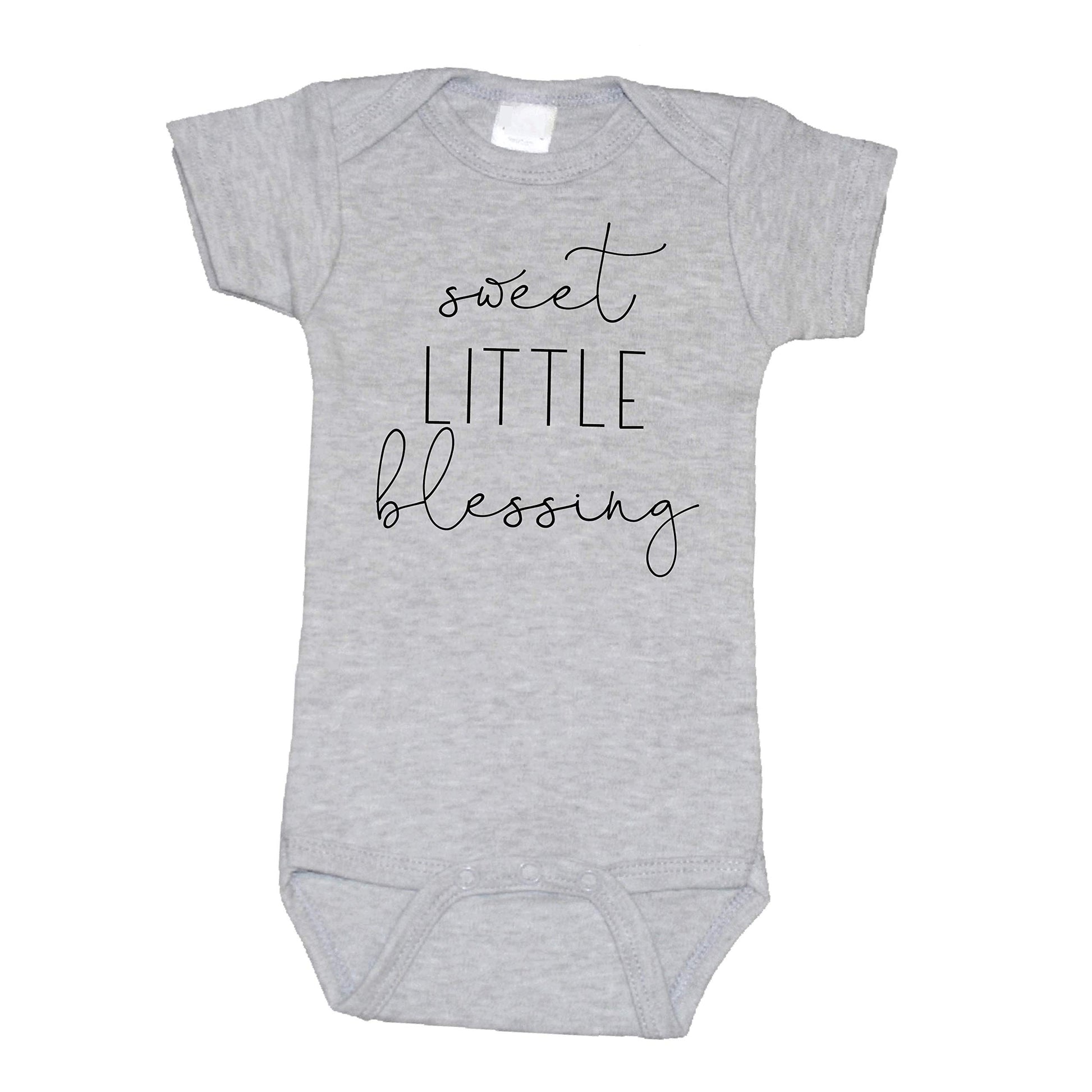 Bump And Beyond Designs Baby Girls Surprise Pregnancy Announcement For Grandparents Little Blessing Leotard Heather Grey, 0-3 Mo