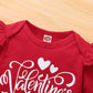 Baby Girl Valentines Day Outfit Infant Valentines Romper Shirt Love Heart Pants With Headband Cute Valentine Baby Outfit 3-6 Mon
