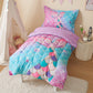 Suchbed Mermaid Tail Toddler Bedding Set Crib Bedding Set For Girls 4 Pieces With Toddler Comforter, Toddler Bed Sheets, Pillowc
