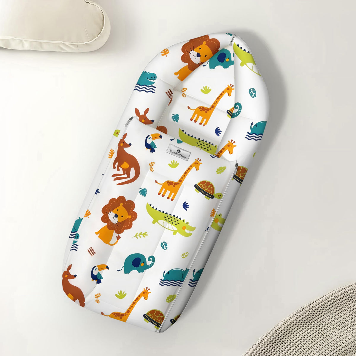 Staranddaisy 3 In 1 Cotton Baby Sleeping Bag For New Born With Kangaroo Print/Baby Bedding Set/Soft And Comfortable Baby Bed For