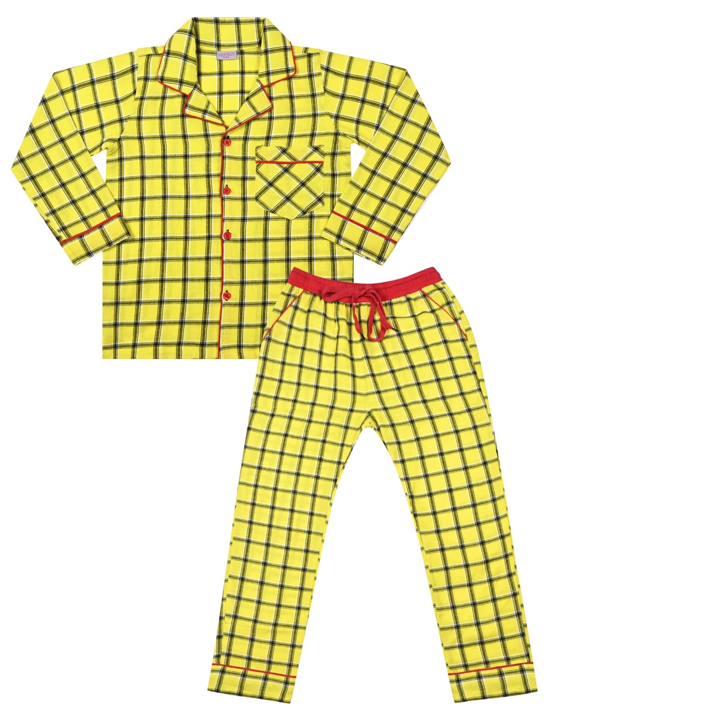 SHOPmOZO Unisex Pure Cotton Twill Warm Long Sleeve Kids Nightwear/Nightdress/Sleepsuit/Sleepwear/Night Suit for Boys and Girls T