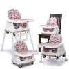 Luvlap High Chair For Baby/Kids, Toddler Feeding Booster Seat With Wheels, 3 Height Adjustments, With Cushion, 6 Month To 3 Year