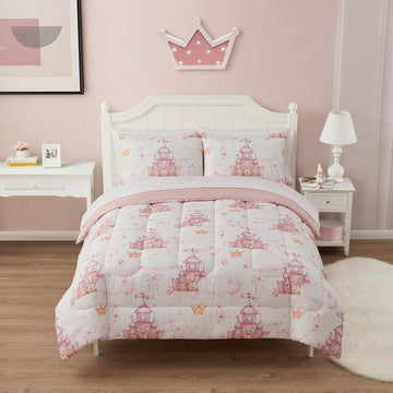 Kids Bedding Set Bed In A Bag For Boys And Girls Toddlers Printed Sheet Set And Comforter, Full, Fairytale Princess