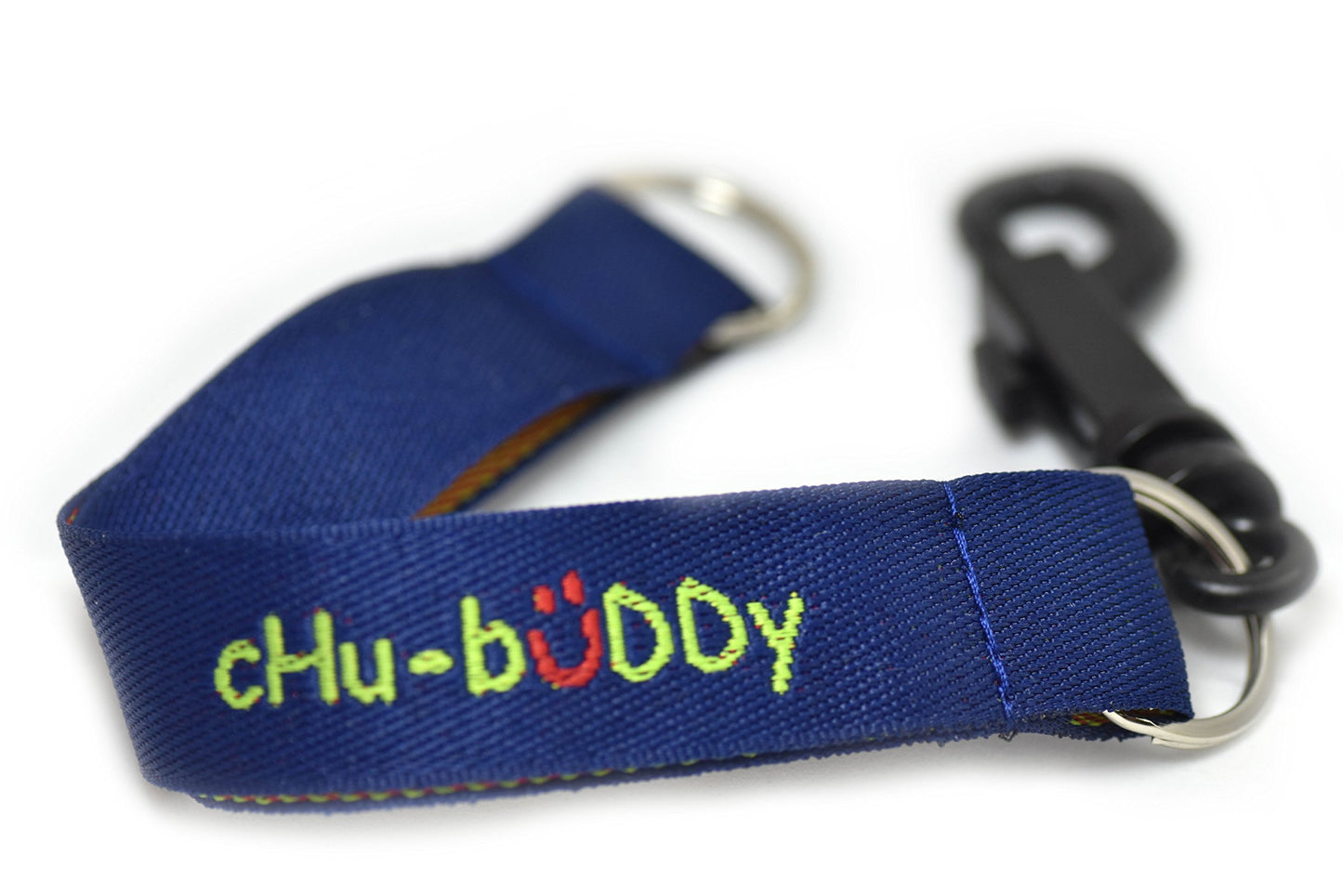 Chubuddy Embroidered Chewy Holder Set (2), 2 Embroidered Navy Tether-Bracelets & 2 Natural Straps