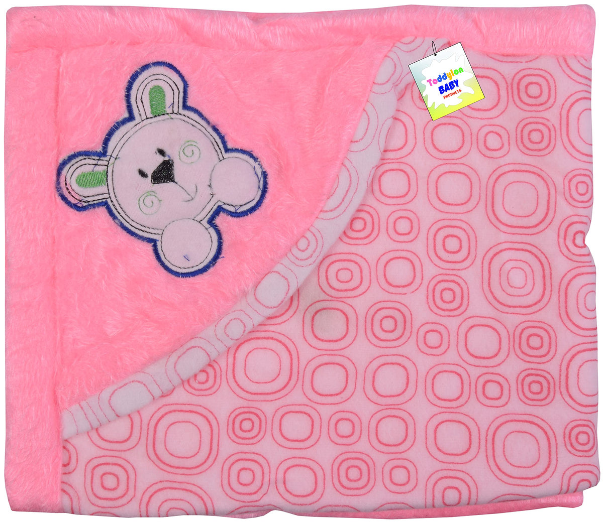 Toddylon New Born Baby Blanket Hooded Wrapper Towel (06 Months, Pink)