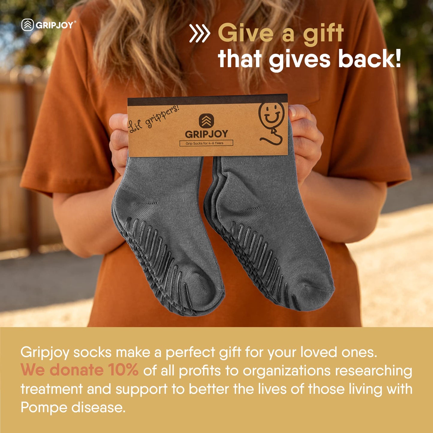 Gripjoy Toddler Socks With Grippers - Non Slip Socks For Kids - Toddler Grip Socks - 4-6 Years - Grey - 4 Pairs