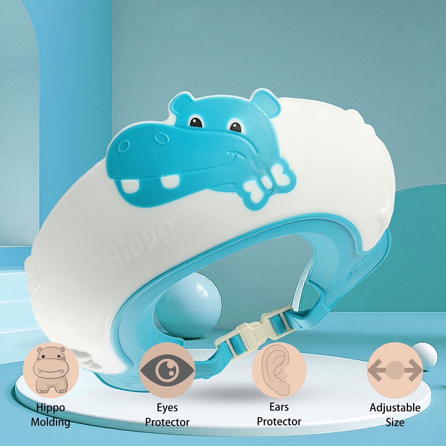 Baby Shower Cap Shield, Shower Cap For Kids, Visor Hat For Eye And Ear Protection For 0-9 Years Old Children,Cute Dinosaur/Croco
