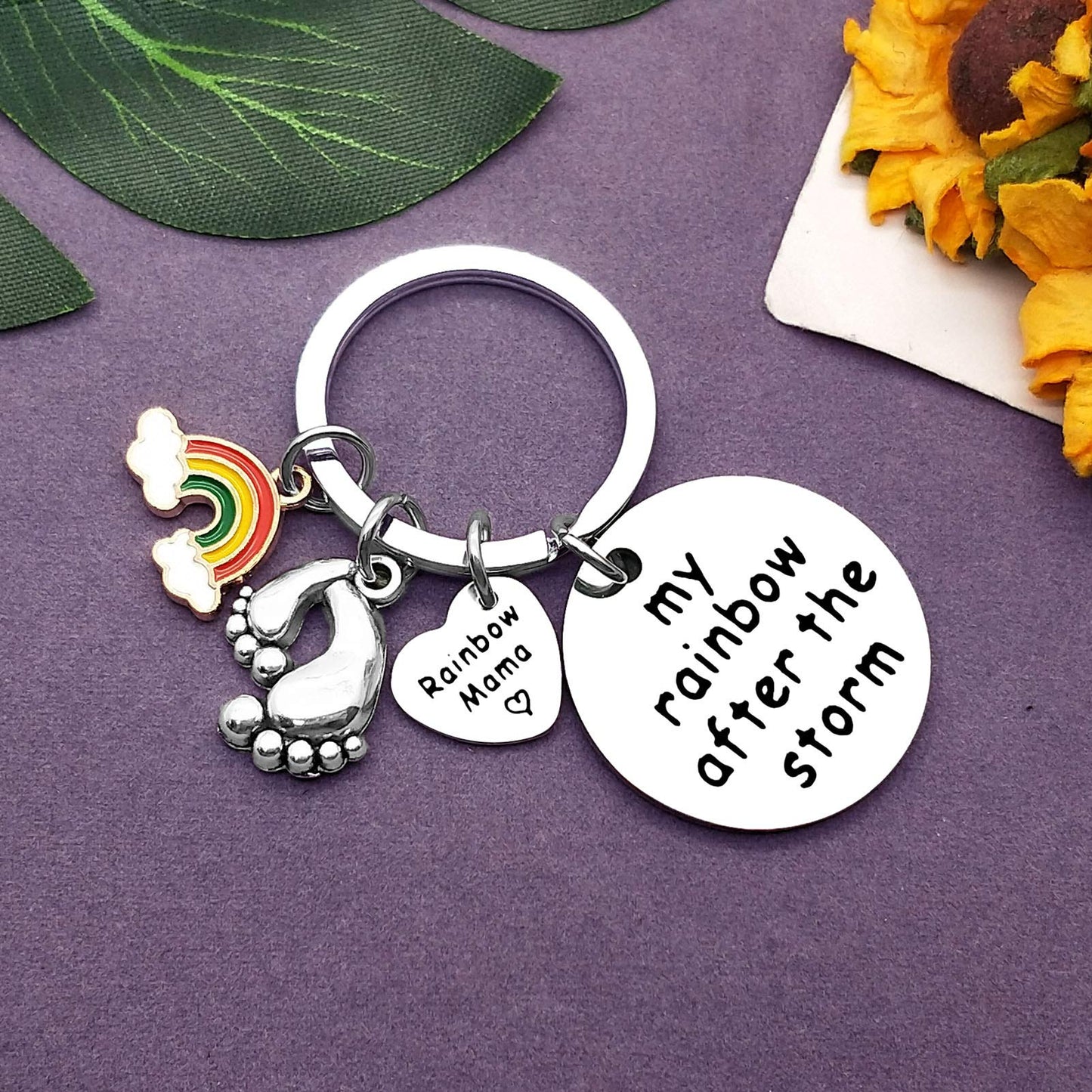 New Mom Jewelry Gifts Mom To Be Gift Keychain Inspirational Jewelry Rainbow Jewelry Pregnancy Announcement Baby Announcement Gif