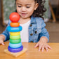 Melissa & Doug Rainbow Stacker Wooden Ring Educational Toy - Wooden Rainbow Stacking Rings Baby Toy, Stacker Toys For Infants An