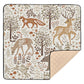 KICPOAY Baby Play Mat Woodland Fox Deer Trees Leaves 50 x 50 Playpen Mat Baby Play Mats for Floor Play Gym Crawling Mat Non-Slip