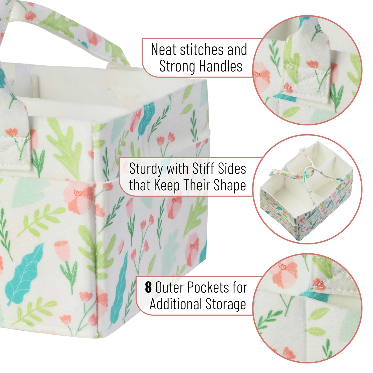 Mr. Pen- Baby Diaper Caddy Organizer, Blooming Palette, Diaper Organizer, Car Diaper Caddy, Baby Caddy Organizer, Portable Diape