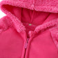 Amiyan Bear Ears Shape Fleece Warm Hoodies Clothes Toddler Zip-Up Light Jacket Sweatshirt Outwear For Baby Boys (Rose, 2-3T)
