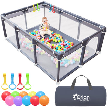 Orian Baby Playpen 74X50 Xl - Large Play Pen For Babies 6-12 Months & Toddlers 1-3 Years, Baby Fence & Play Yard, Baby Gate Play