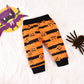 Unutiylo Newborn Baby Boy Clothes My First Halloween Pumpkin Romper Black Stripes Long Sleeve Pants Hat 3Pcs Outfits Set