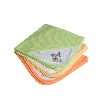 Catcub Ultra Soft Cotton Baby Hooded Towel Combo  Pack Of 3 (Green Ii Orange Ii Cream)