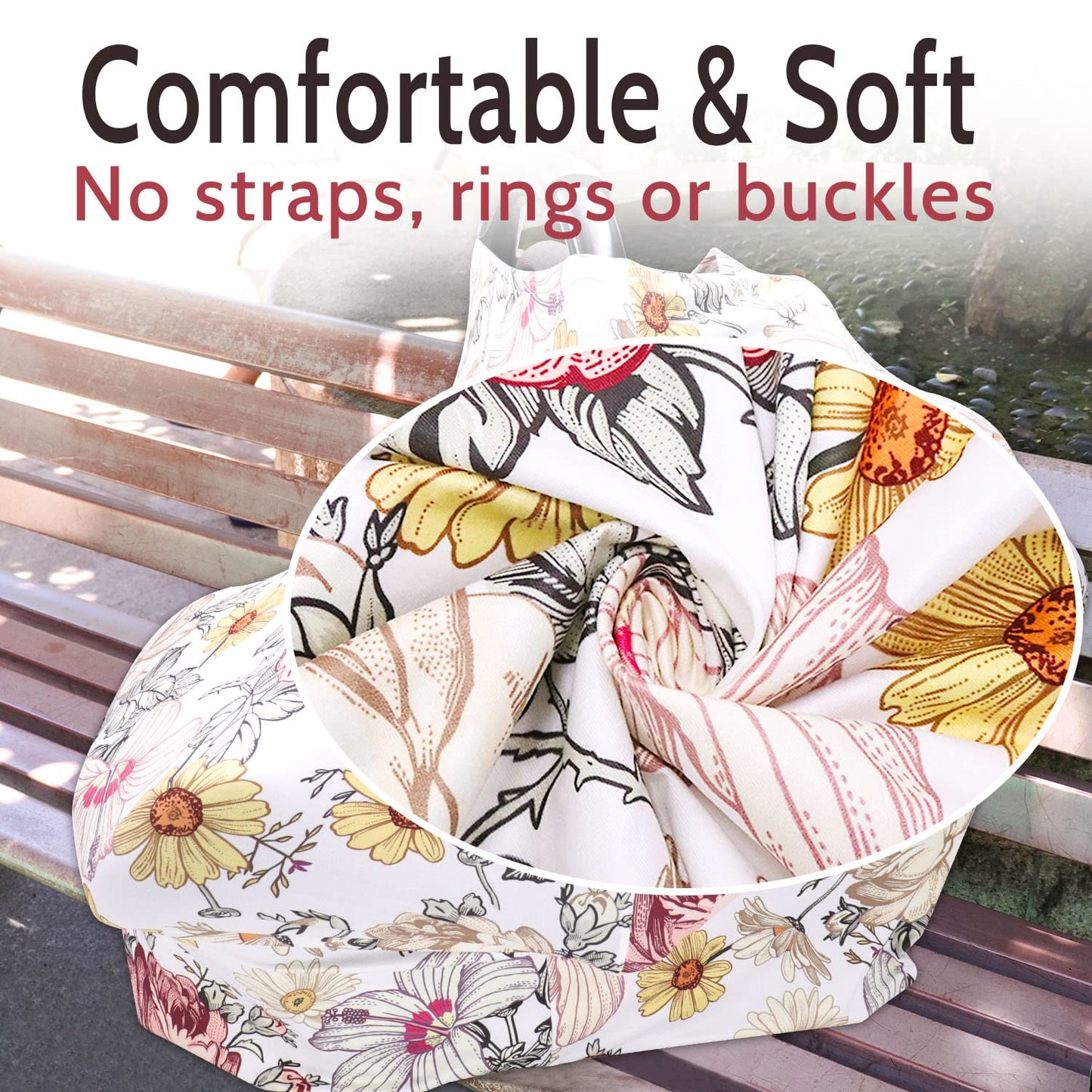 Floral Baby Car Seat Cover Girls, Infant Carseat Canopy, Stretchy Multi- Use Nursing Cover For Stroller/High Chair/Shopping Cart