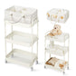 Fortella Baby Diaper Caddy, 3 Tier Rolling Storage Cart for Baby Essentials, Diaper Cart with Detachable Dividers, Storage Organ
